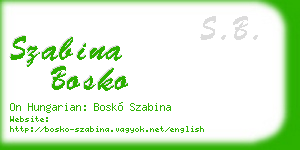 szabina bosko business card