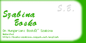 szabina bosko business card